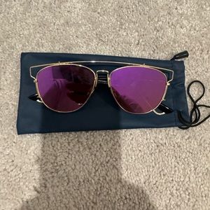 Gold Sunglasses with Pink Tint